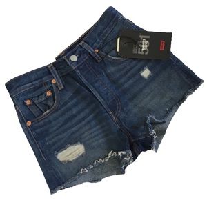 Levi’s 501 High Rise Distressed Shorts. Sz 24